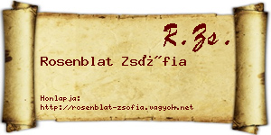 Rosenblat Zsófia névjegykártya